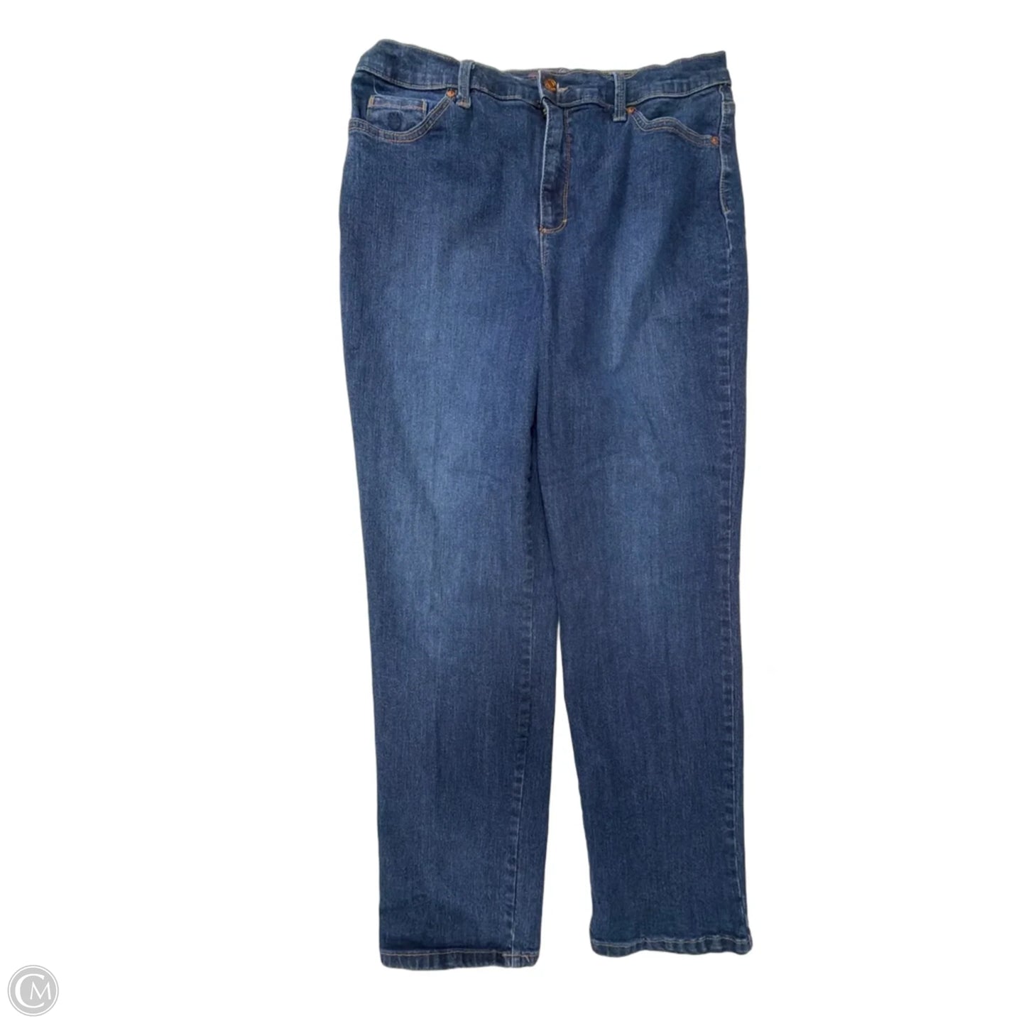 Jeans Straight By Gloria Vanderbilt In Blue Denim, Size: 16