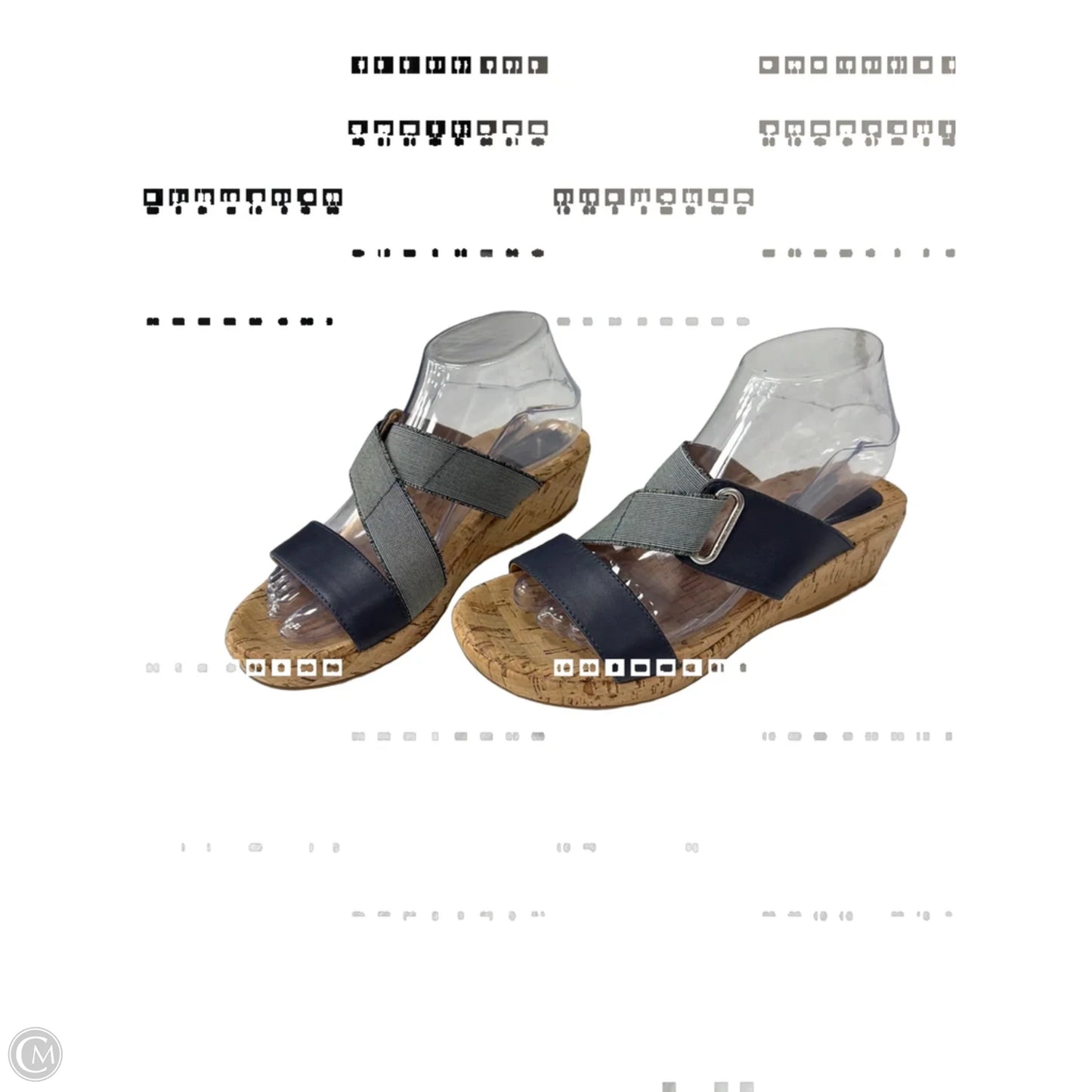 Sandals Heels Wedge By Hush Puppies In Navy, Size: 8