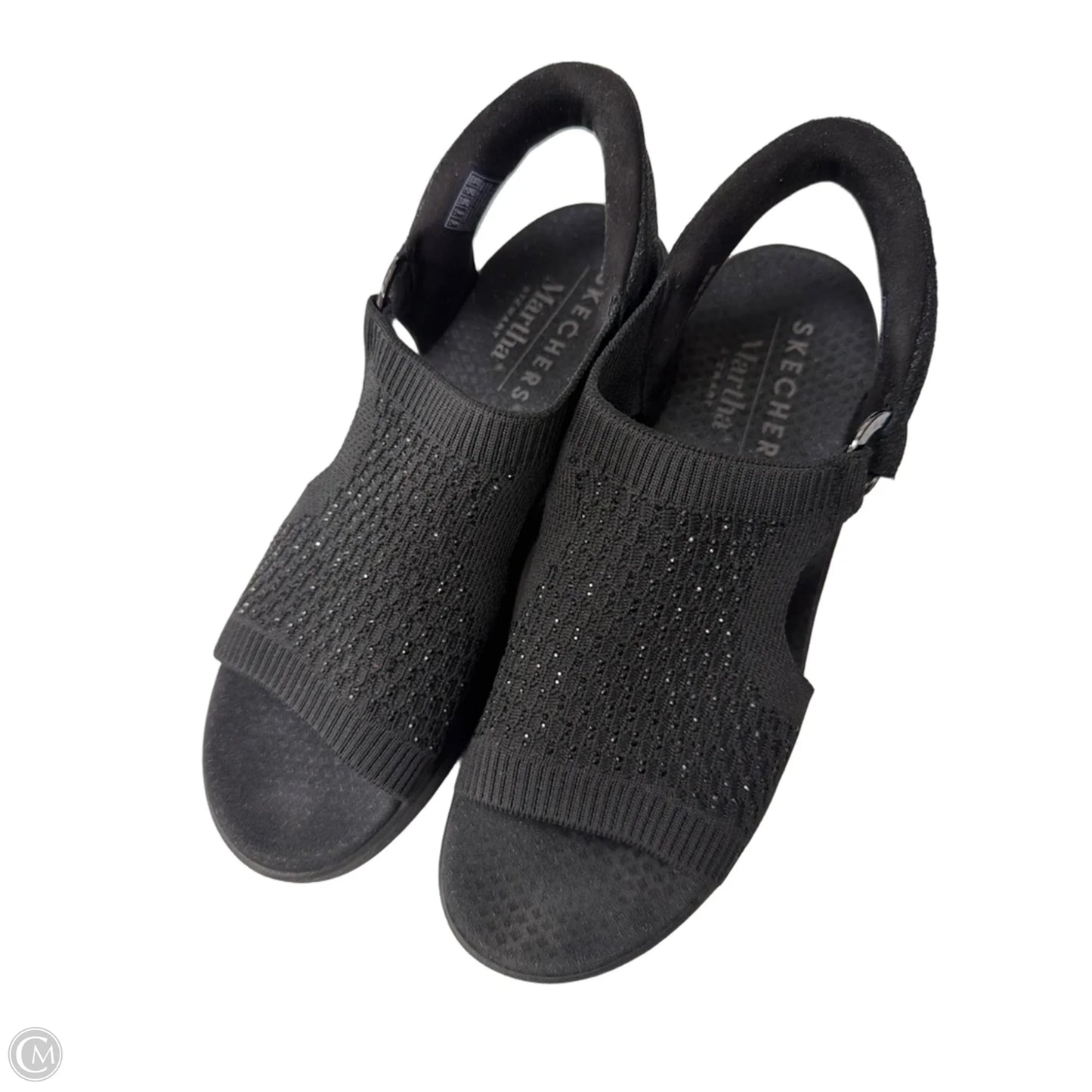 Sandals Heels Wedge By Skechers In Black, Size: 9