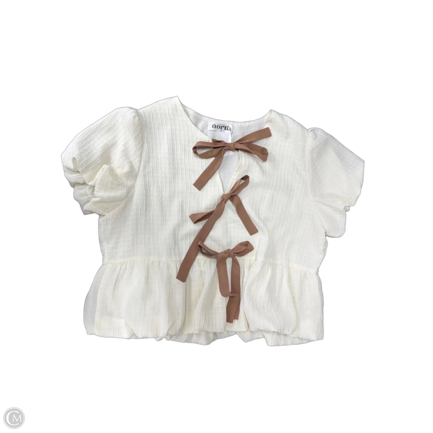 Top Short Sleeve By Clothes Mentor In Cream, Size: Xl