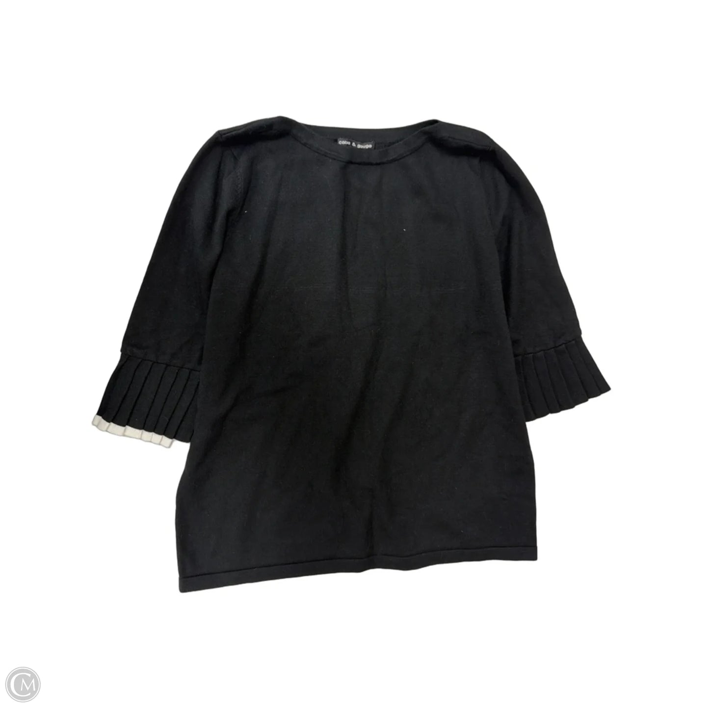 Top Short Sleeve By Cable And Gauge In Black, Size: L