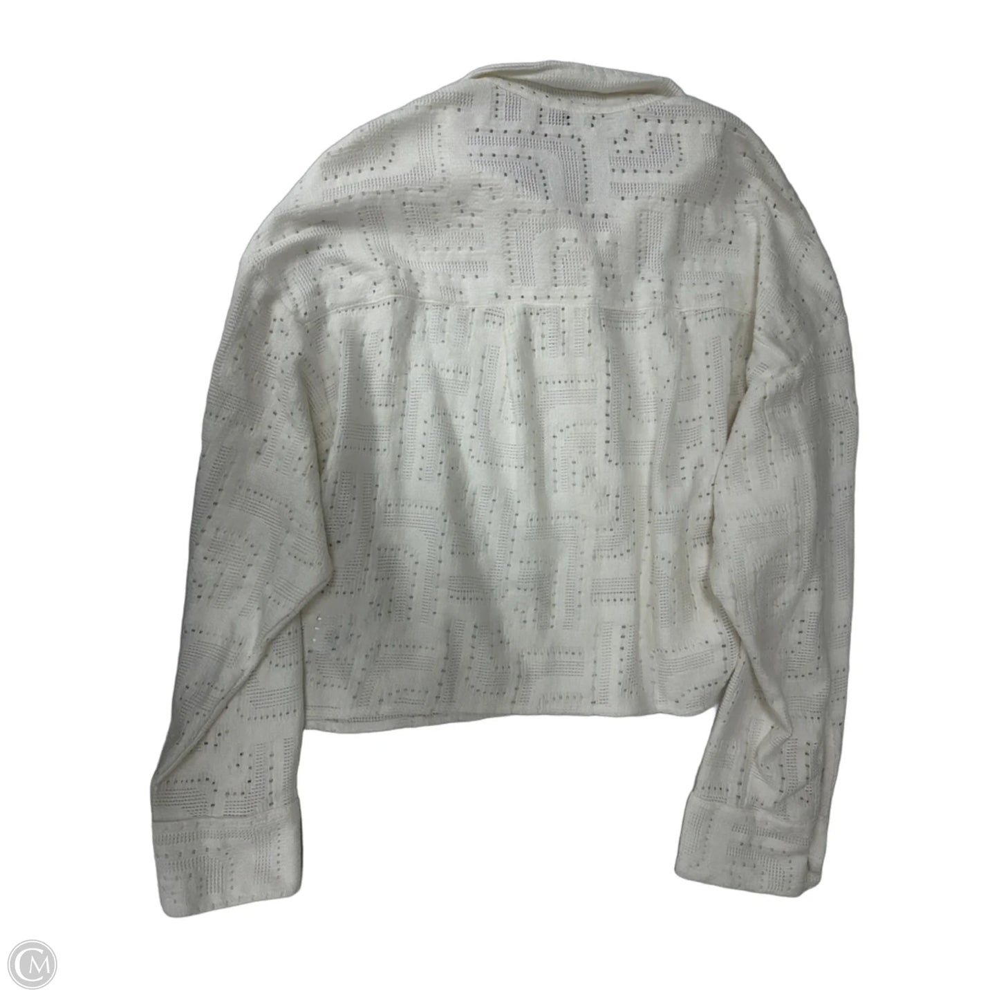 Top Long Sleeve By Express In White, Size: L