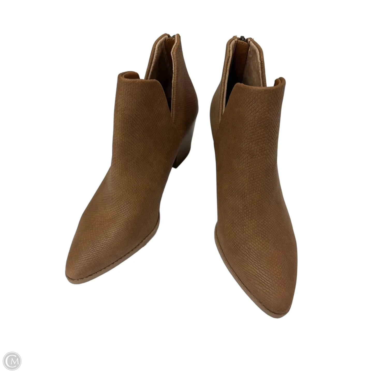 Boots Ankle Heels By Clothes Mentor In Brown, Size: 6.5