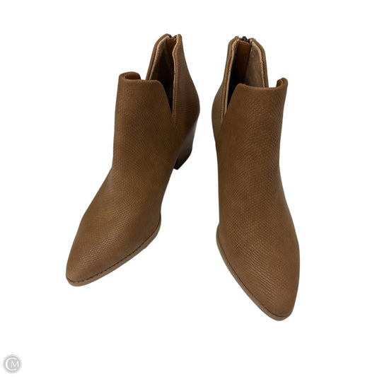 Boots Ankle Heels By Clothes Mentor In Brown, Size: 6.5