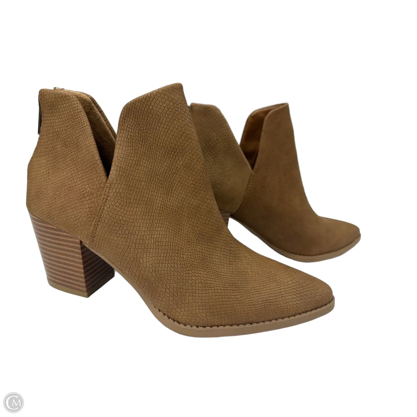 Boots Ankle Heels By Clothes Mentor In Brown, Size: 6.5