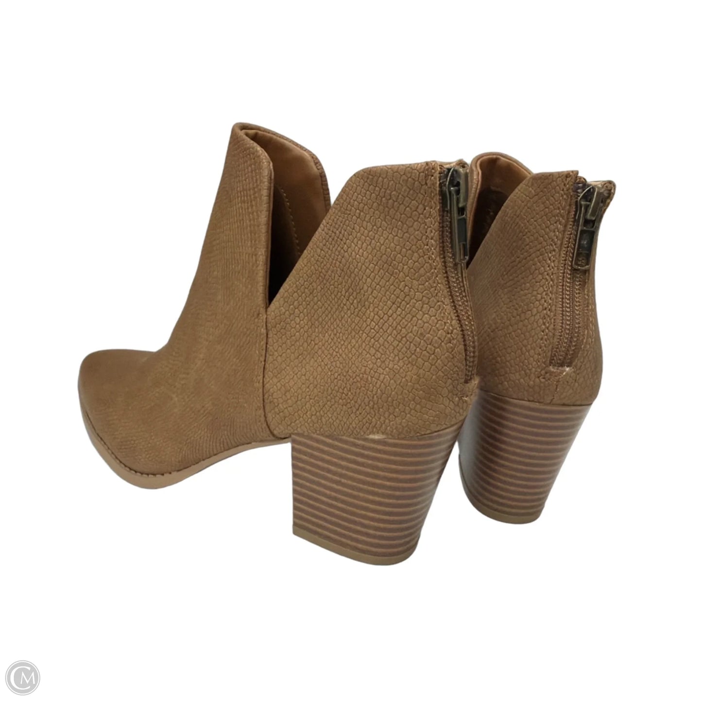 Boots Ankle Heels By Clothes Mentor In Brown, Size: 6.5