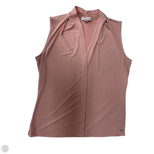 Top Sleeveless By Calvin Klein In Pink, Size: M