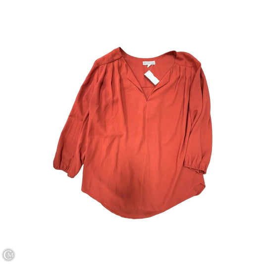 Top Long Sleeve By Pleione In Orange, Size: S