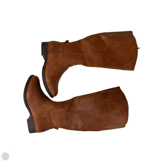 Boots Mid-calf Flats By Clothes Mentor In Brown, Size: 6