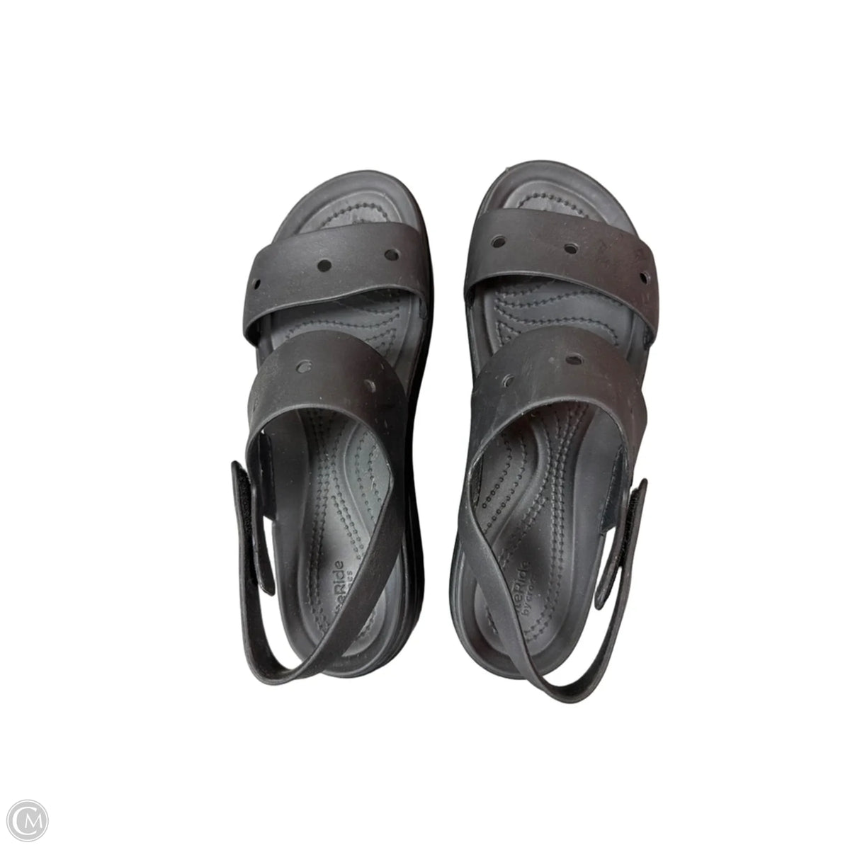 Sandals Flats By Crocs In Black, Size: 8