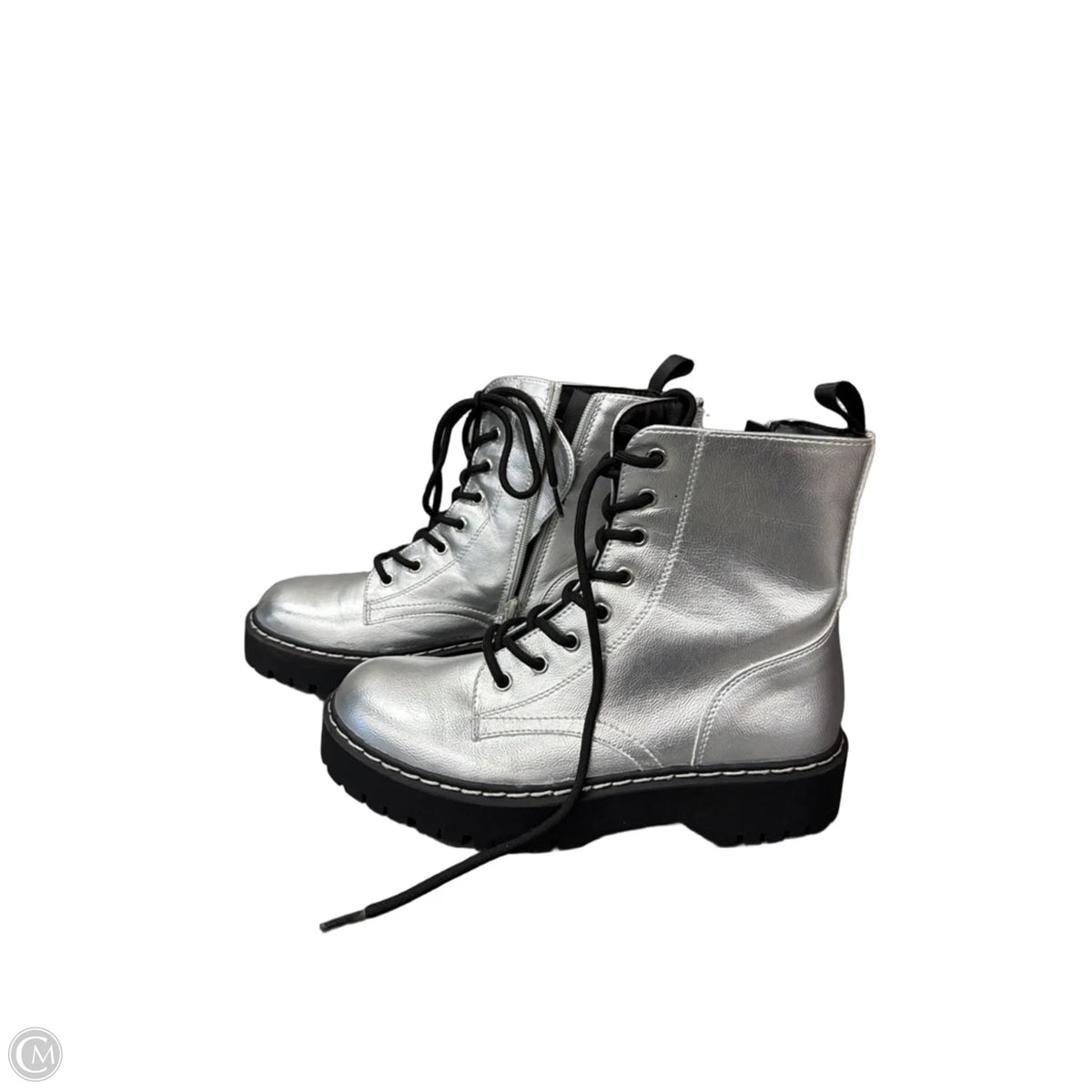Boots Combat By Sincerely Jules In Silver, Size: 8