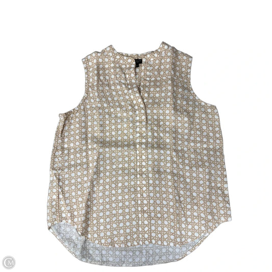 Top Sleeveless By Ann Taylor In Brown & White, Size: S