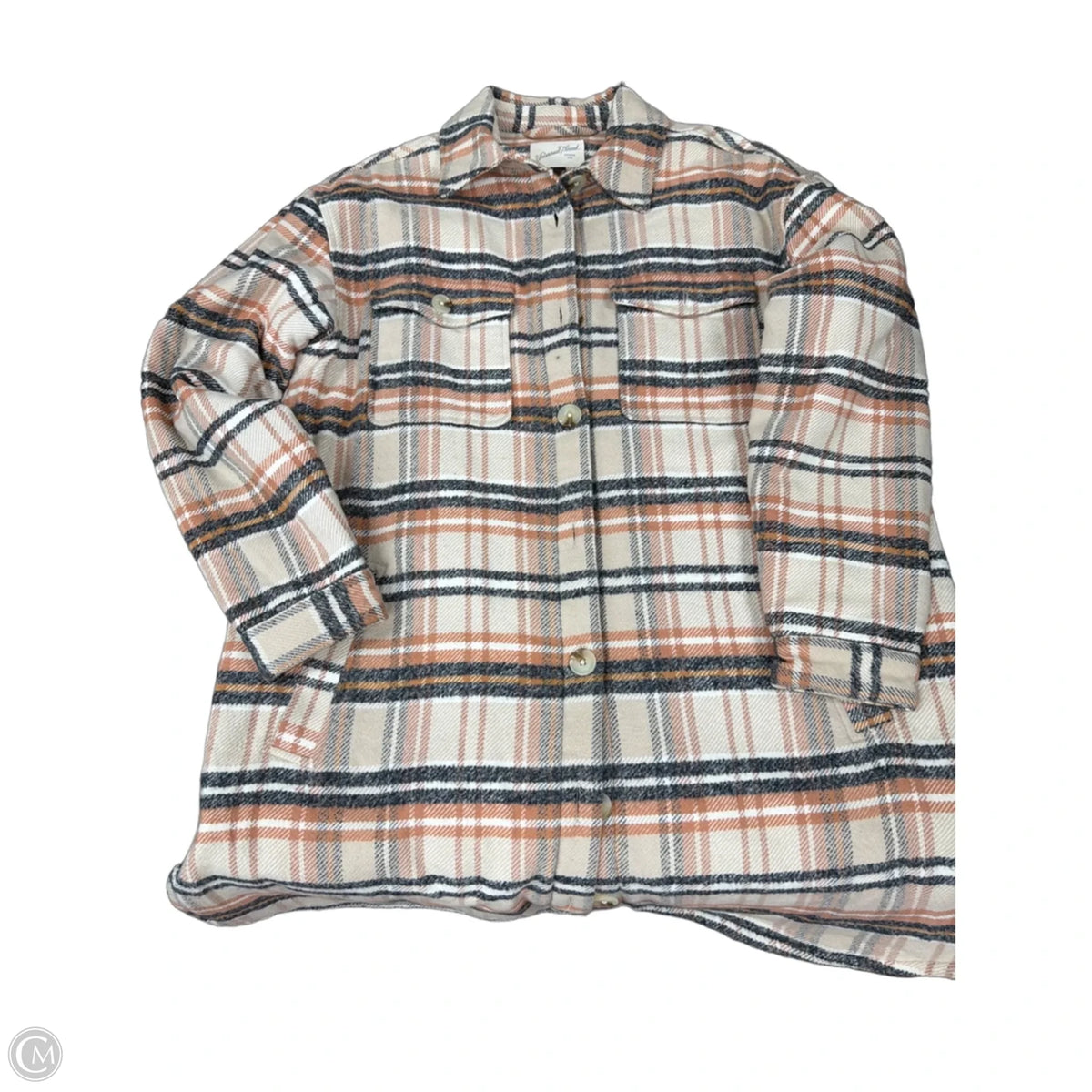 Jacket Shirt By Universal Thread In Plaid Pattern, Size: L