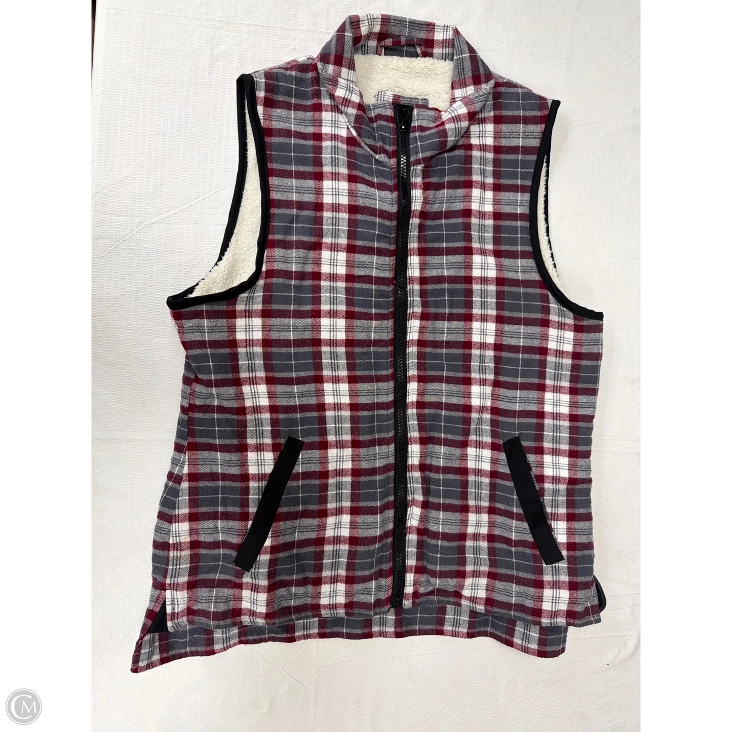 Vest Fleece By Me Jane In Plaid Pattern, Size: Xl