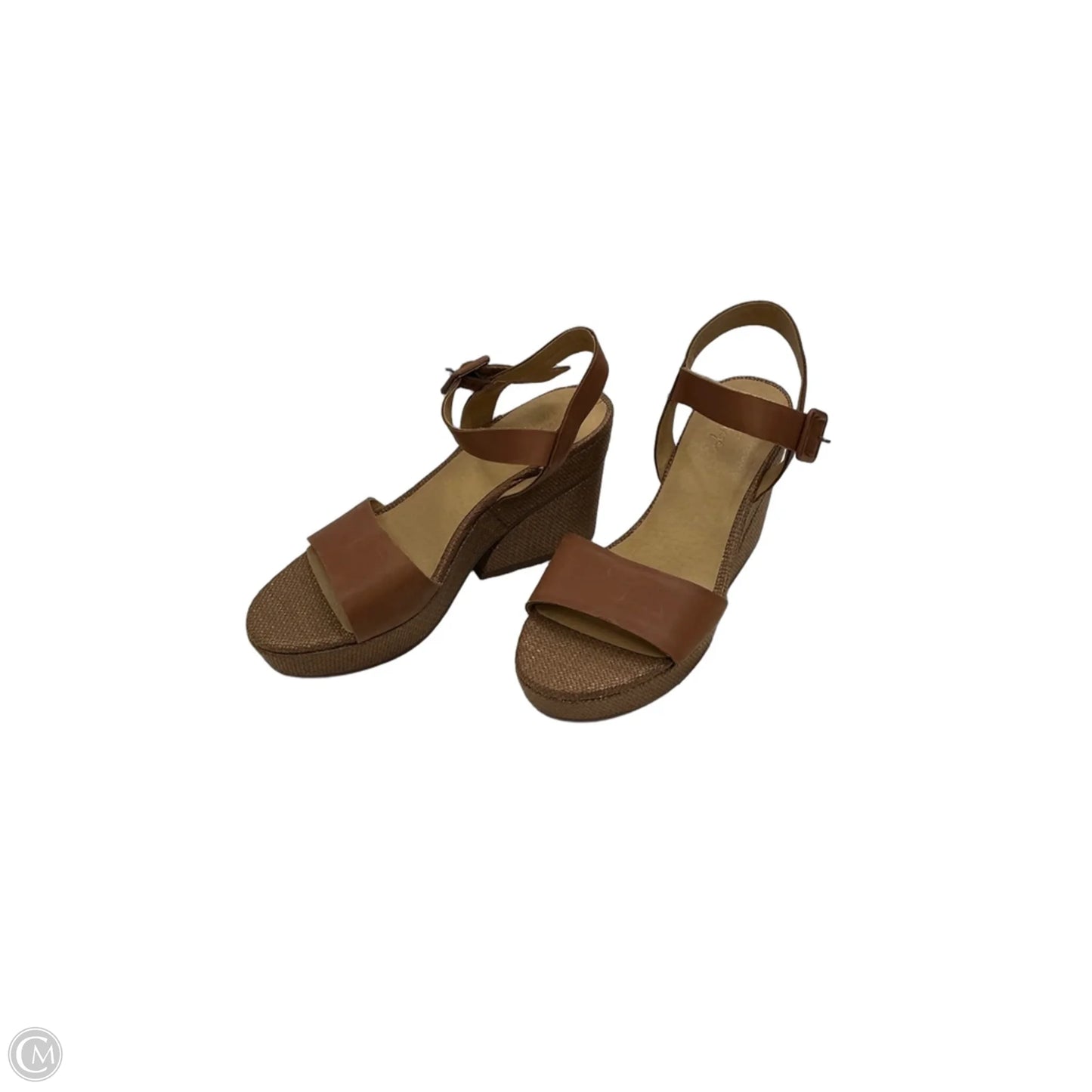 Sandals Heels Wedge By Crown Vintage In Brown, Size: 8
