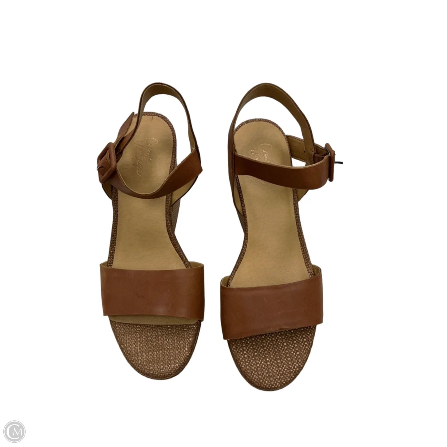 Sandals Heels Wedge By Crown Vintage In Brown, Size: 8