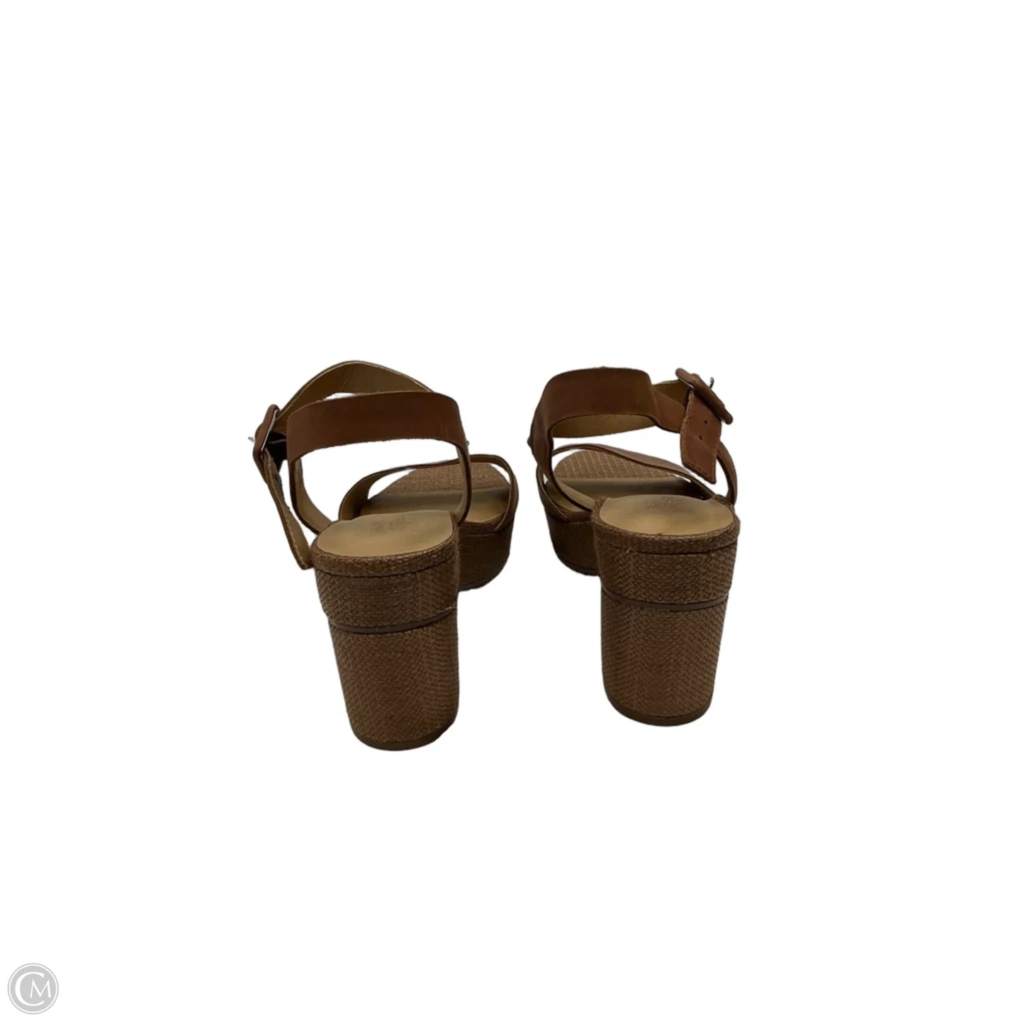Sandals Heels Wedge By Crown Vintage In Brown, Size: 8