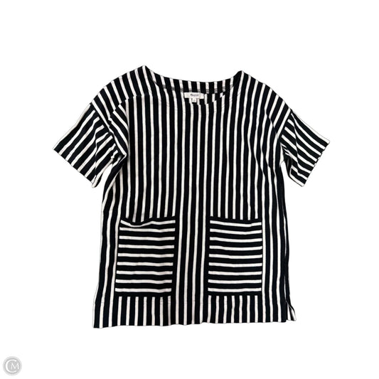 Top Short Sleeve By Madewell In Striped Pattern, Size: S