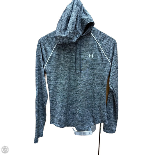 Athletic Top Long Sleeve Hoodie By Under Armour In Grey, Size: S
