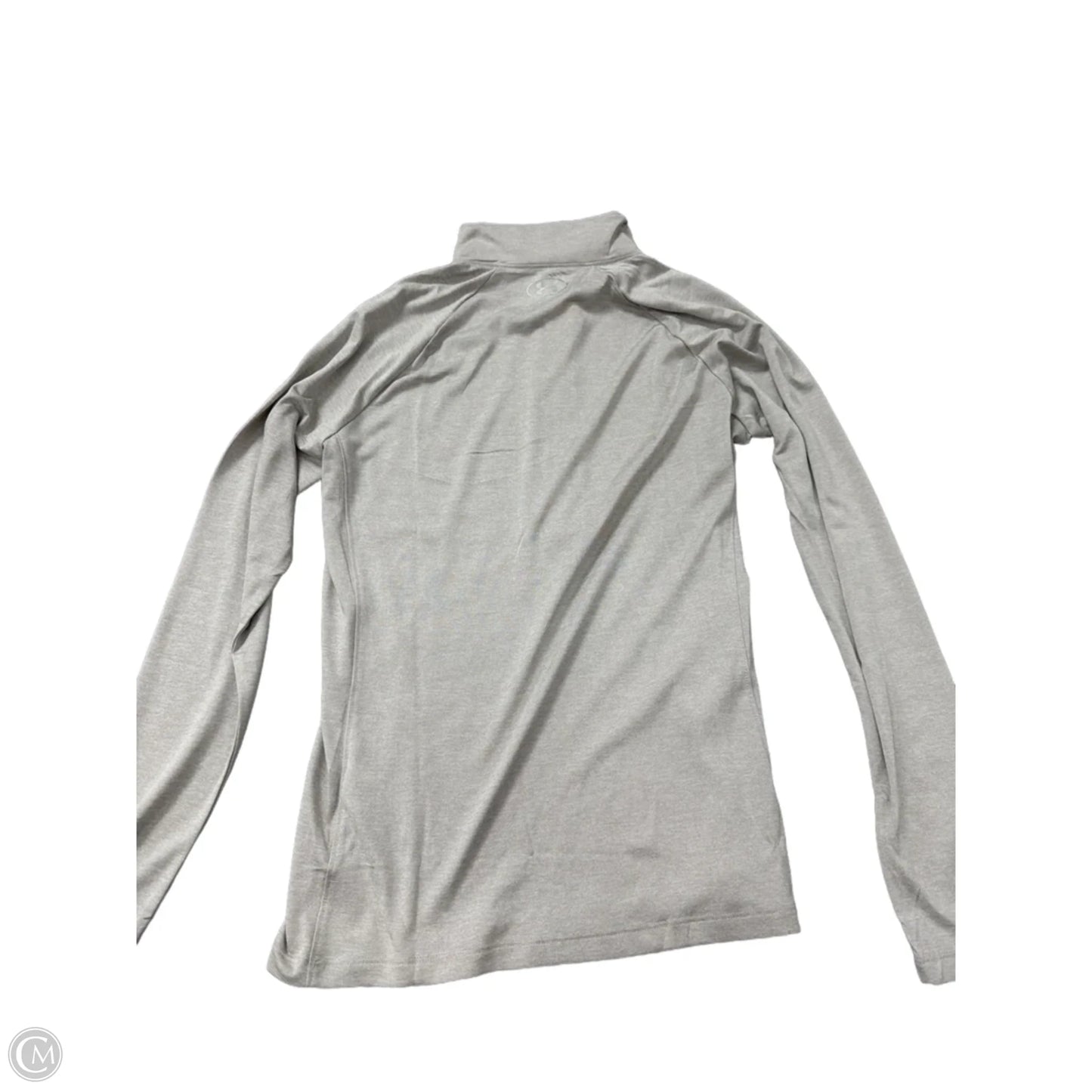 Athletic Top Long Sleeve Collar By Under Armour In Grey, Size: L