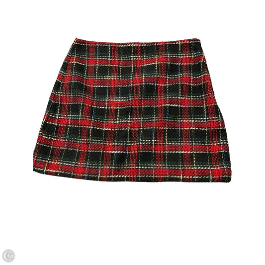 Skirt Mini & Short By Loft In Plaid Pattern, Size: M