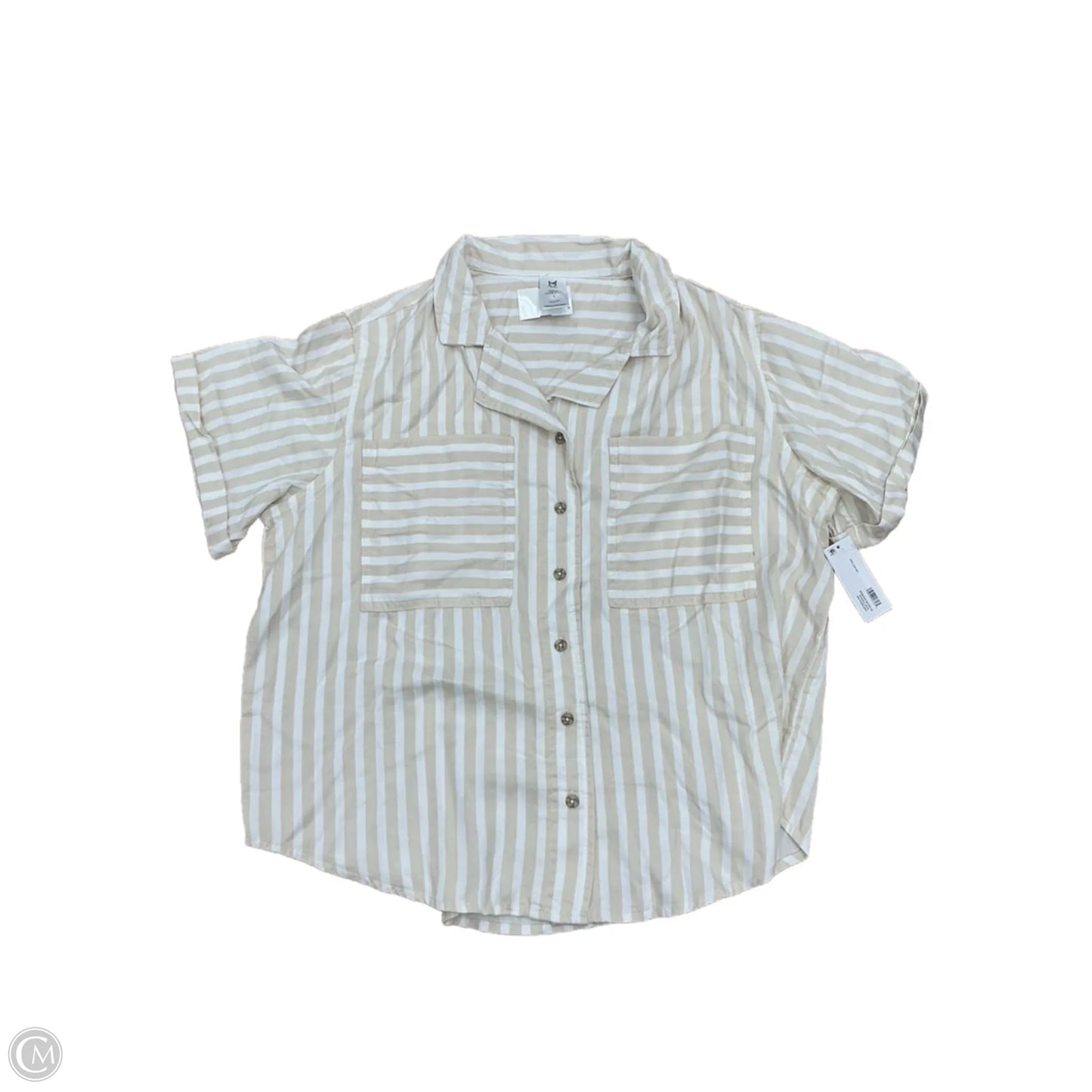Top Short Sleeve By Members Mark In Striped Pattern, Size: L