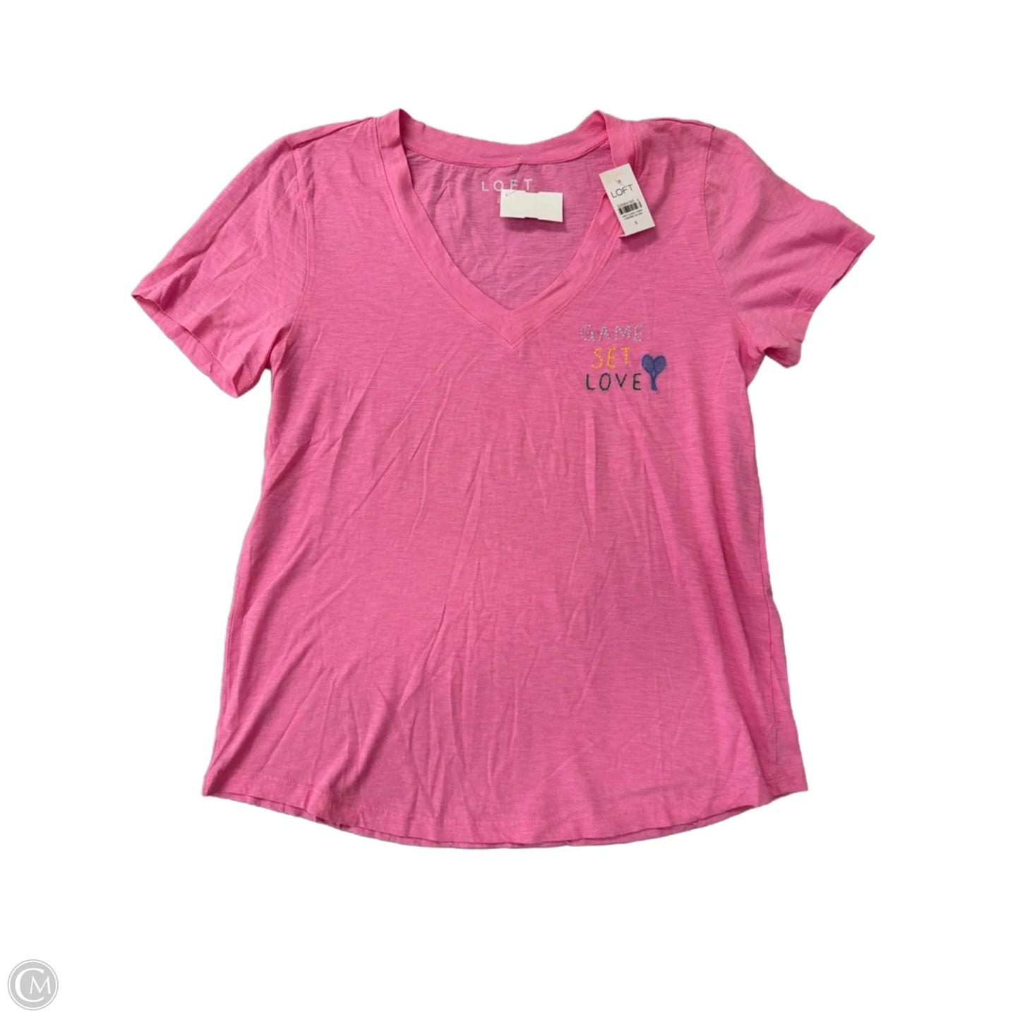 Top Short Sleeve By Loft In Pink, Size: S