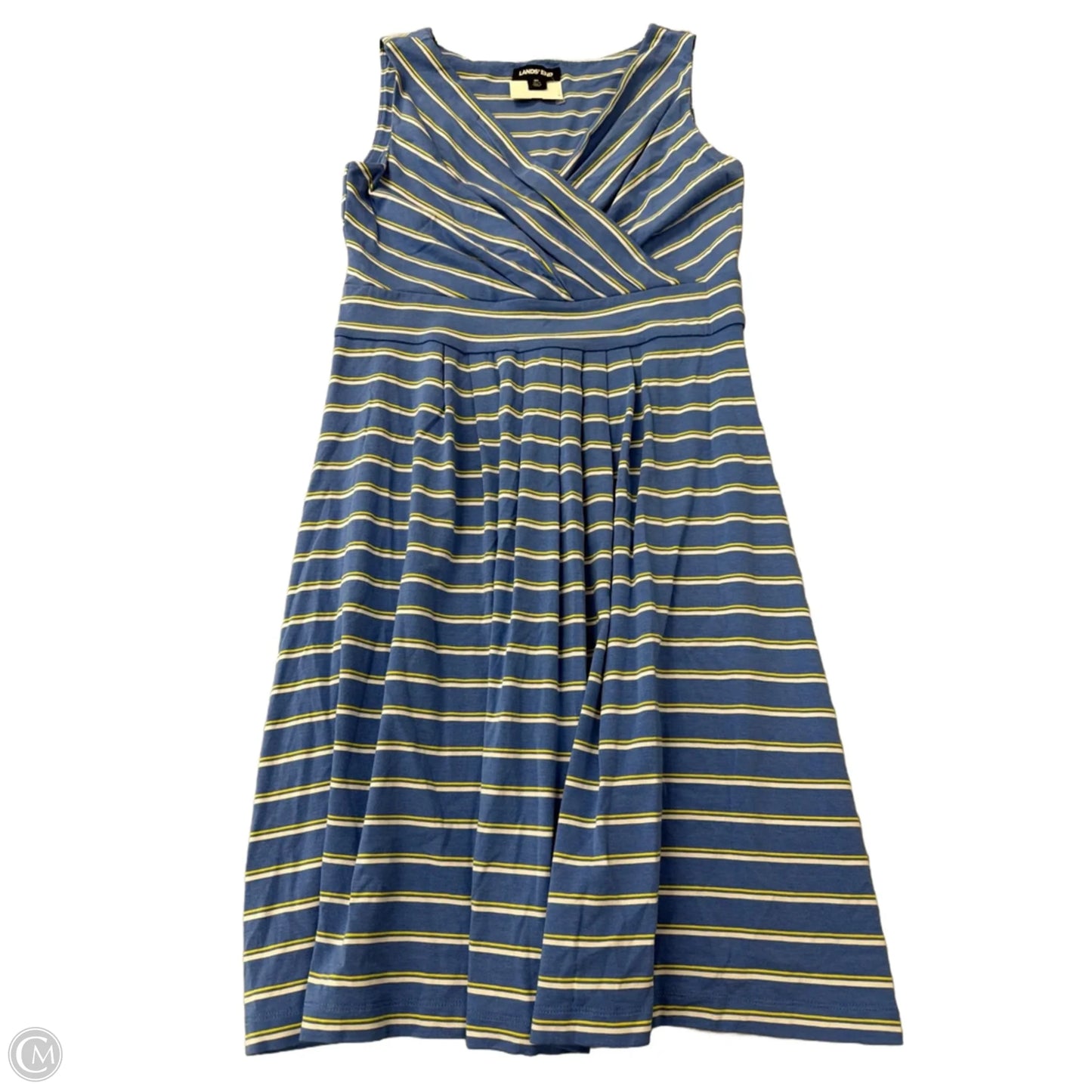 Dress Casual Midi By Lands End In Striped Pattern, Size: M