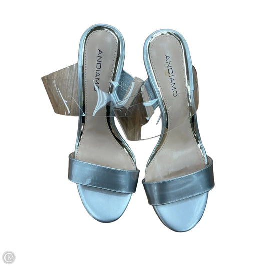 Shoes Heels Stiletto By Andiamo In Silver, Size: 7