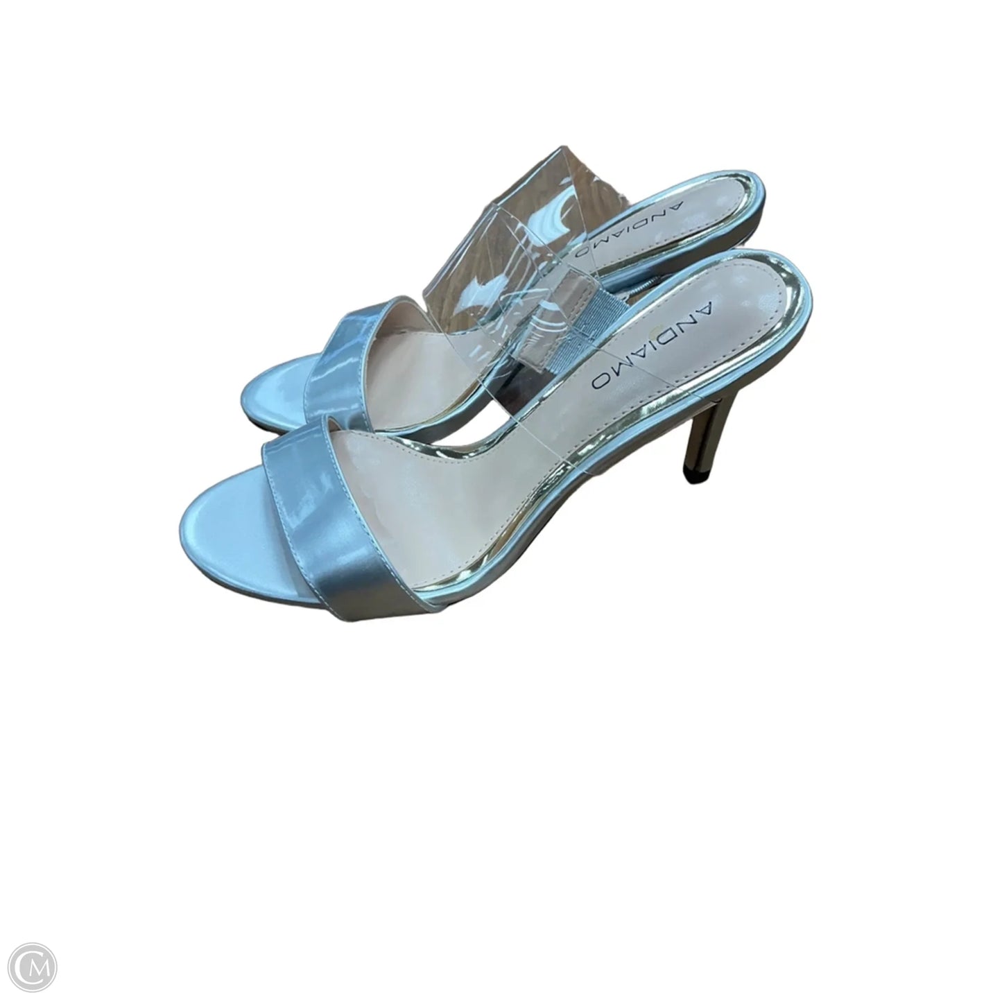 Shoes Heels Stiletto By Andiamo In Silver, Size: 7