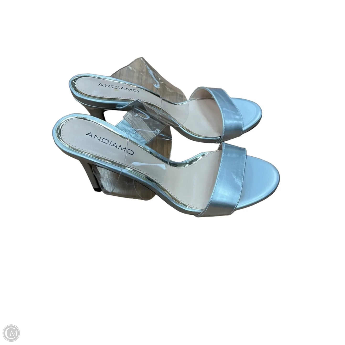 Shoes Heels Stiletto By Andiamo In Silver, Size: 7