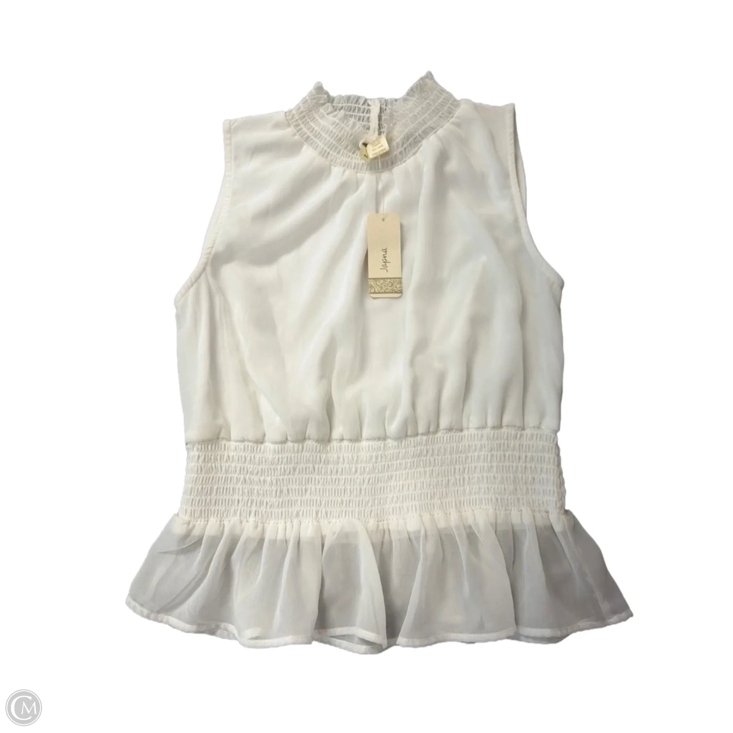 Top Sleeveless By Japna In White, Size: M