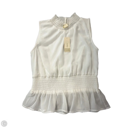 Top Sleeveless By Japna In White, Size: M