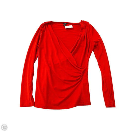 Top Long Sleeve By Ann Taylor In Orange, Size: M