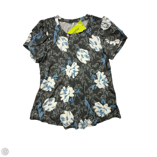 Top Short Sleeve By Anyhold In Floral Print, Size: M