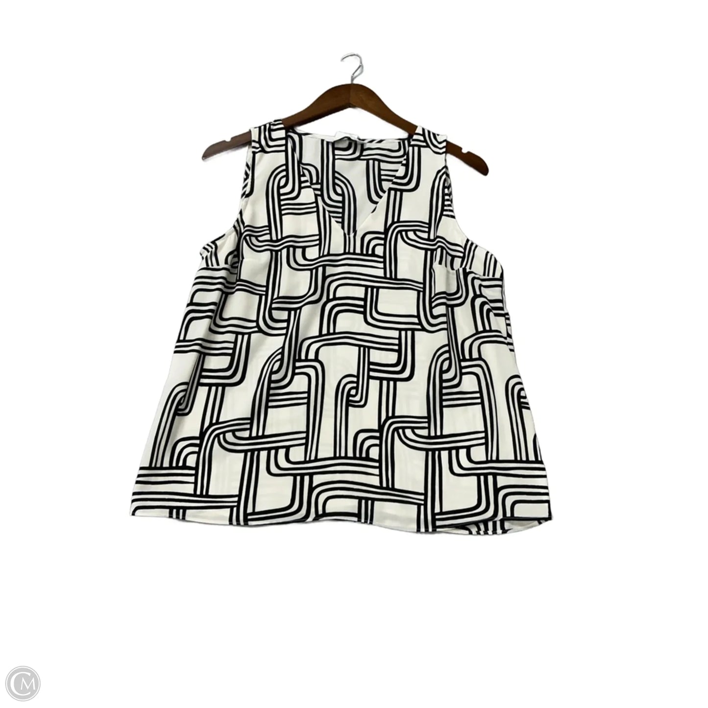 Top Sleeveless By Nine West Apparel In Black & Cream, Size: M