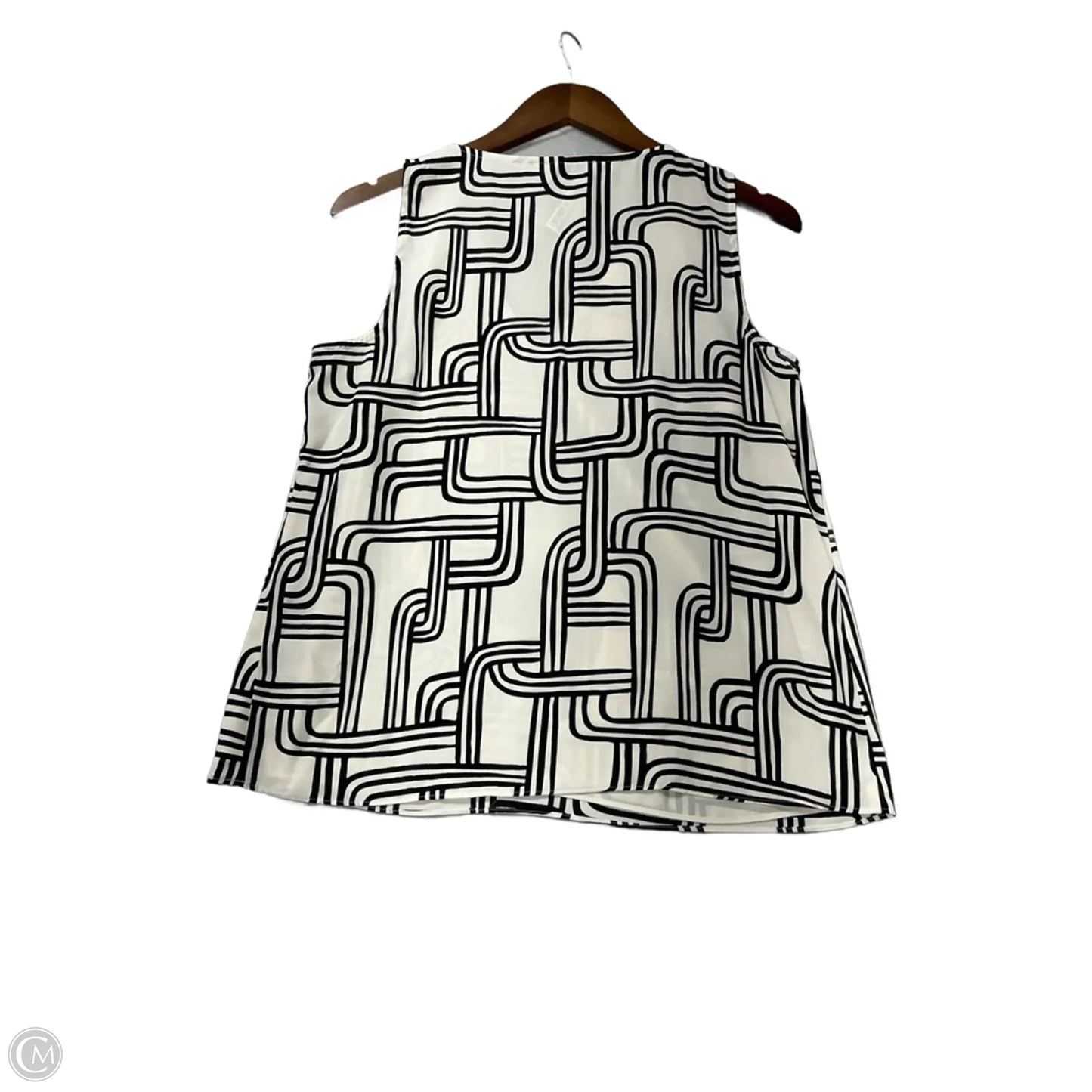 Top Sleeveless By Nine West Apparel In Black & Cream, Size: M