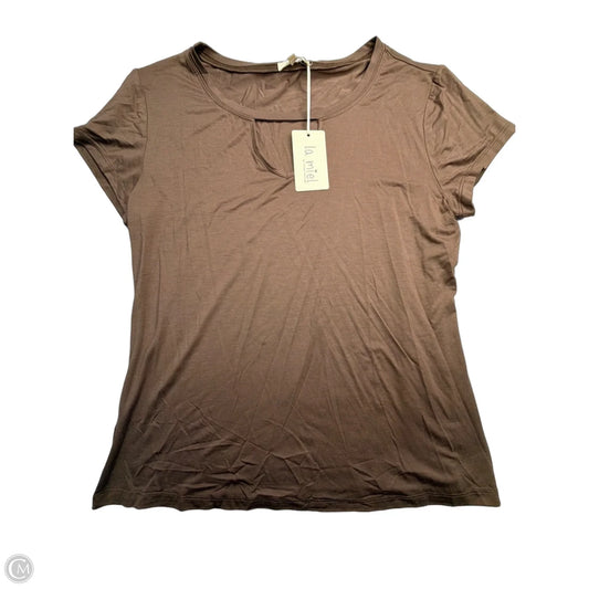 Top Short Sleeve By La Miel In Brown, Size: L