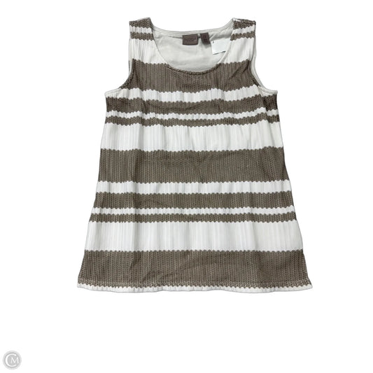 Top Sleeveless By Chicos In Brown & White, Size: S