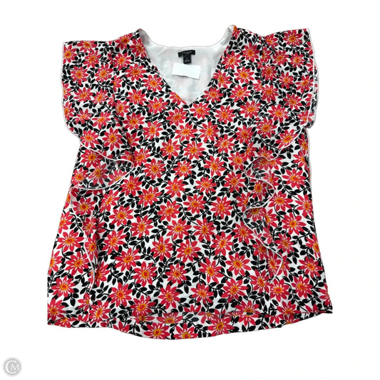 Top Short Sleeve By Ann Taylor In Floral Print, Size: M