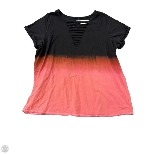 Top Short Sleeve By Torrid In Black & Pink, Size: 3x