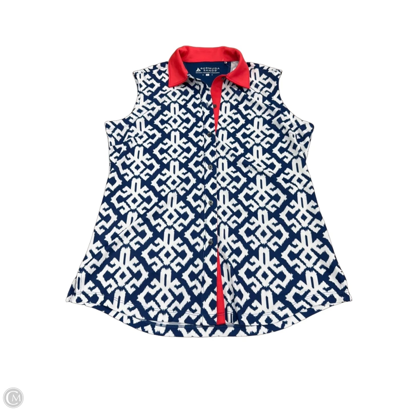 Top Sleeveless By Clothes Mentor In Blue & White, Size: M