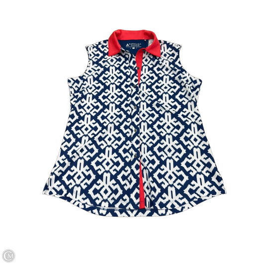 Top Sleeveless By Clothes Mentor In Blue & White, Size: M