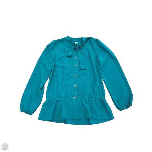 Top Long Sleeve By Bisou Bisou In Green, Size: S