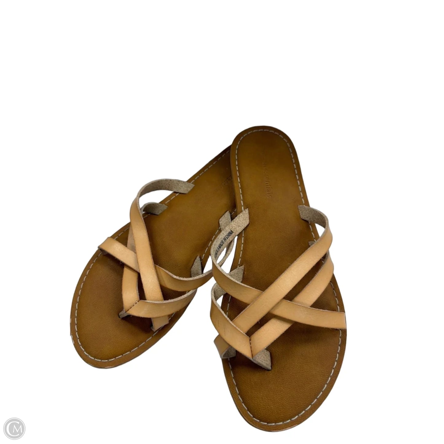 Sandals Flats By Amazon Essentials In Tan, Size: 6.5