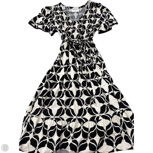 Dress Casual Midi By Luxology In Black & Cream, Size: Xl
