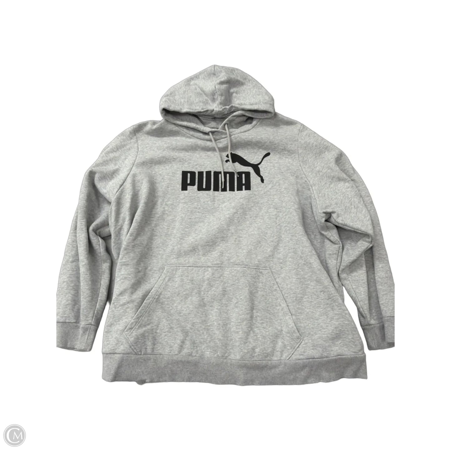Athletic Sweatshirt Hoodie By Puma In Grey, Size: 3x