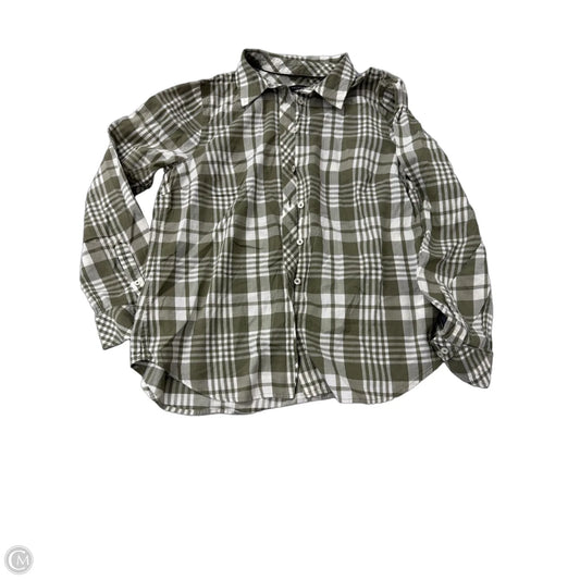 Top Long Sleeve By Talbots In Plaid Pattern, Size: Mp