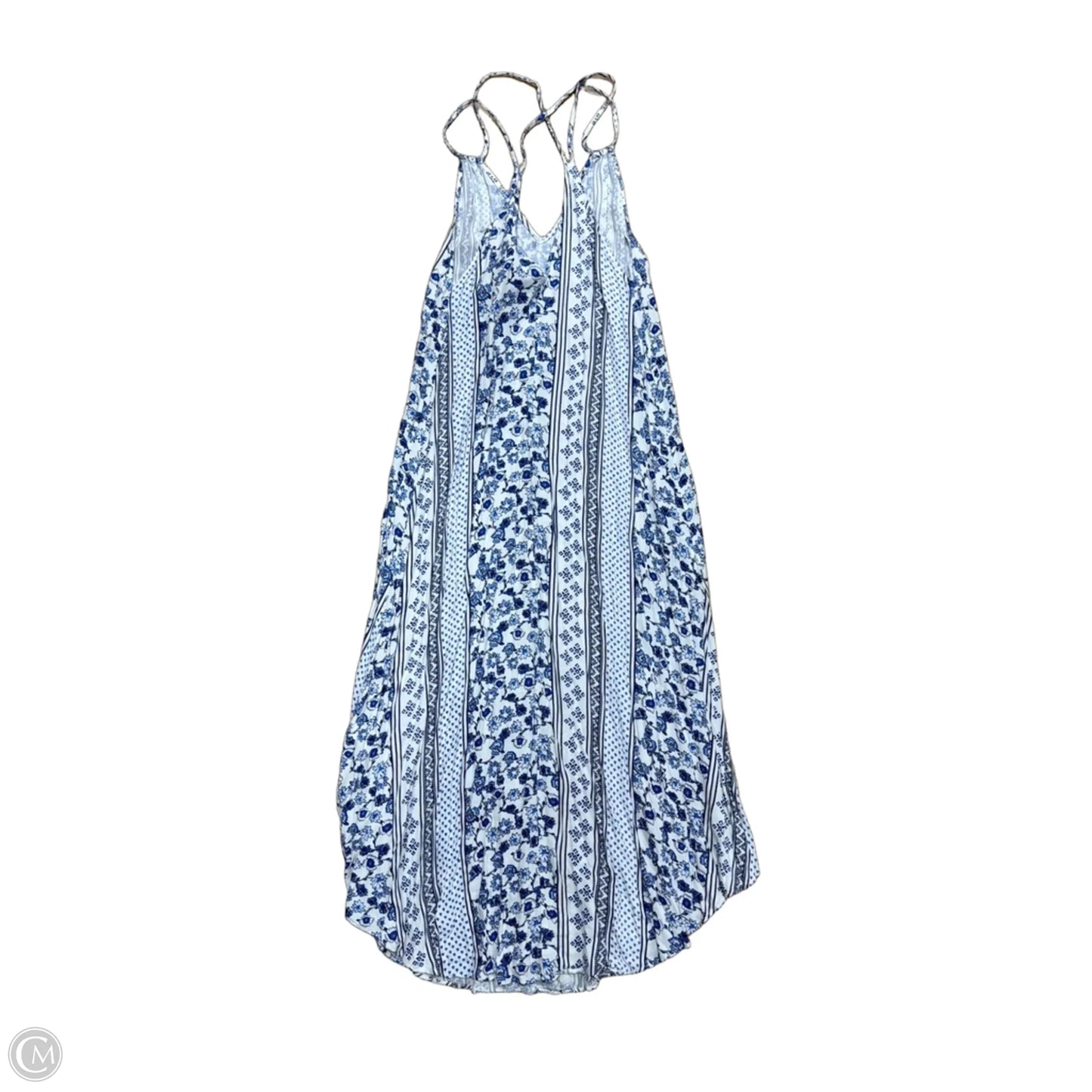 Dress Casual Midi By Lush In Blue & White, Size: S