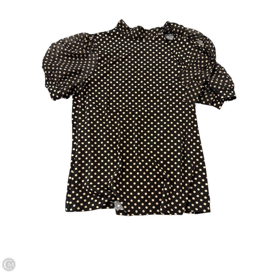 Top Short Sleeve By Perseption Concept In Polkadot Pattern, Size: Large